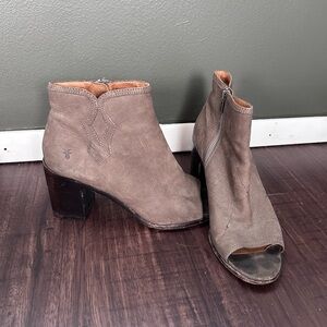 Frye Taupe Heeled Boots